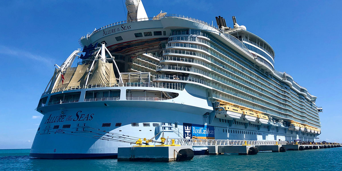 A docked Royal Caribbean cruise ship